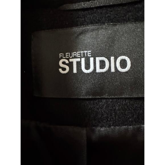 Fleurette Studio Notch lapel Collar $1100 Wool Blend Coat Women's Sz 8 - Picture 4 of 6